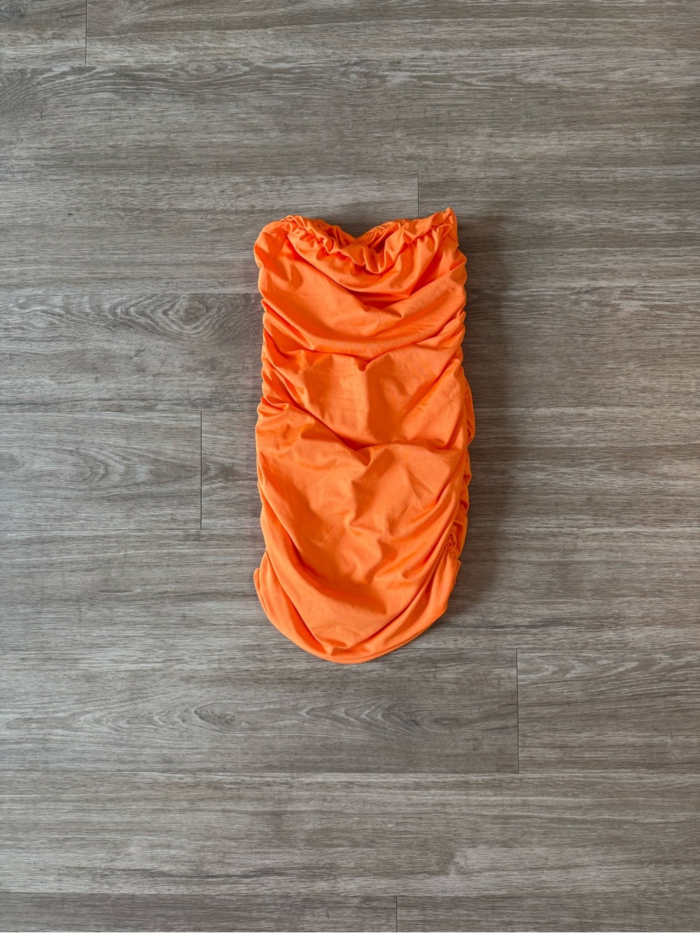 NWOT SHEIN Orange Ruched Strapless Dress in XS
